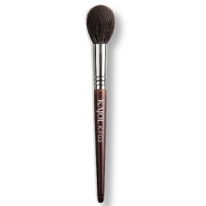 Pensula profesionala pentru aplicarea fardului de contur/blush, din par fin de capră, K-F03, KAJOL Beauty™
