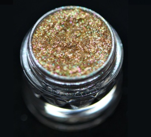 Pigment PK73(champagne-auriu cu irizații multicolore) Sparkle/Microglitter pentru machiaj KAJOL Beauty, 1g - Img 2