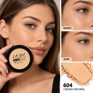 Pudră compactă matifiantă pentru față L.A. Girl PRO.Face Matte Pressed Powder GPP604 Creamy Natural, 7g - Img 2