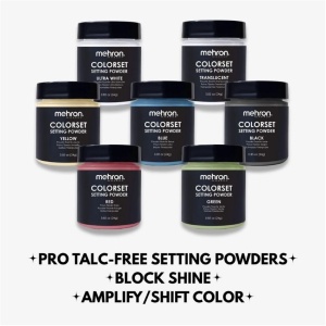 Pudră fixatoare profesională Mehron Colorset Setting Powder-Ultra White, Alb Intens, 24g - Img 5