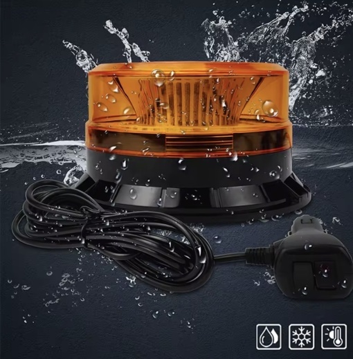 Girofar led efect de roatie, 12v-24v, cu magnet si mufa de bricheta, lumina galbena, - Img 2
