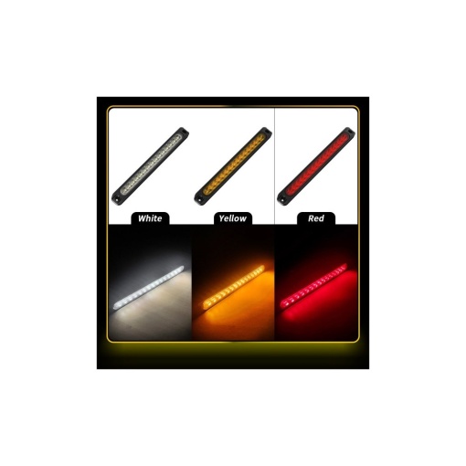 Lampa laterala LED alba cu 3 functii lumina continua, flash, semnalizare dinamica 12-24V, 5+1 GRATIS - Img 2