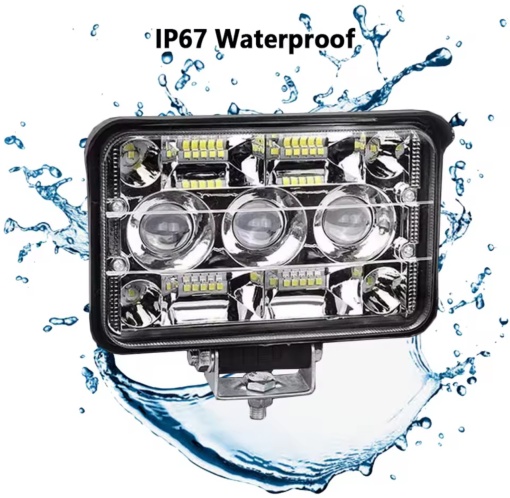 Proiector led cu 3 lupe, 2 faze 156w ,12v-24v, lumina alba 6000k - Img 2