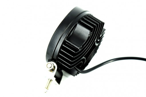 Proiector LED rotund cu angel eyes ALB, 12/24V - Img 2