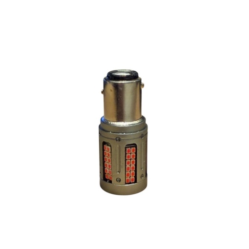 Set 2 becuri 2 faze p21/5w BAy15d 84SMD Canbus 12V-24V nonpolar Lumina rosie - Img 3
