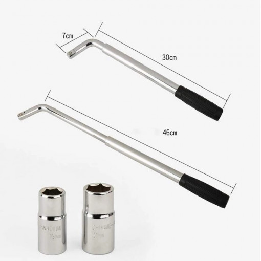 Cheie pentru roti cu maner telescopic si 4 marimi 17, 19, 21, 23 mm - Img 3