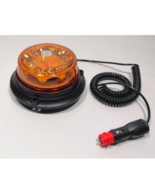 Girofar led cu mufa bricheta, 12v-24v , efect rotatie 360•, talpa magnetica - Img 2
