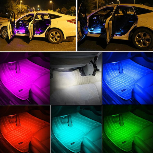 Kit Lumini ambientale 12smd rgb cu music controler - Img 2