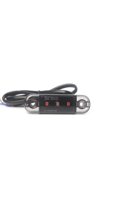 Lampa gabarit laterala LED roșu, geam fumuriu rezistent la apă IP67, 12V/24V Cablu 30 cm - E9 10R-06, ECE R10, ECE R148 - Img 2