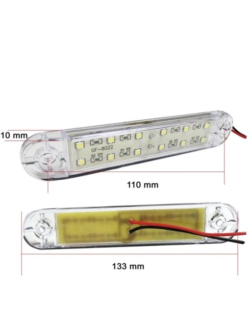 Lampa laterala cu 12 smd pentru gabarit, alb, 12v-24v, 5+1 GRATIS - Img 2
