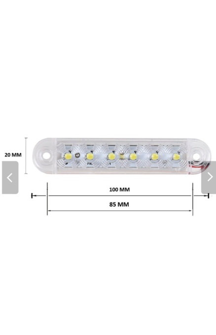 Lampa Laterala cu Led, lumina Alba, Gabarit, 12V -24V, 6 SMD, Resistenta La Apa, 5+1 GRATIS - Img 2