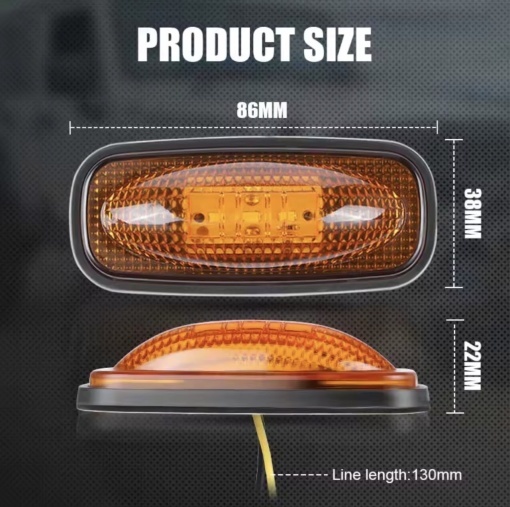 Lampa Led de gabarit 12v-24v lumina portocalie, 5+1 GRATIS - Img 3