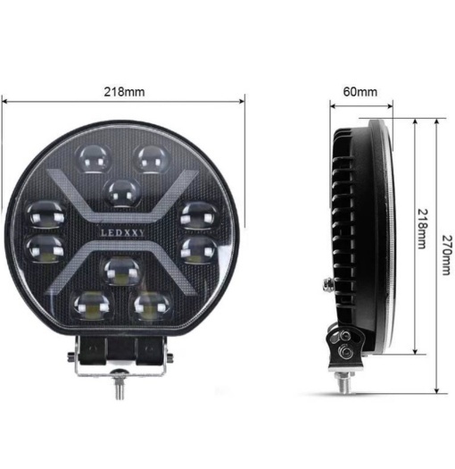 Proiector led 10 inch, universal tip SPIDER , 12V - 24V, cu lumină DRL alb-galben, - Img 2
