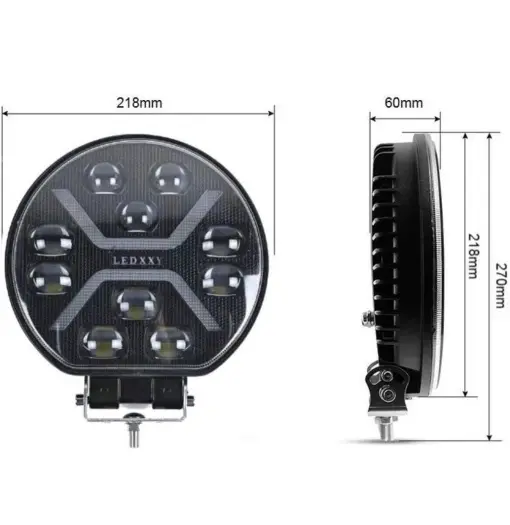 Proiector led 10 inch, universal tip SPIDER , 12V - 24V, cu lumină DRL alb-galben, - Img 2