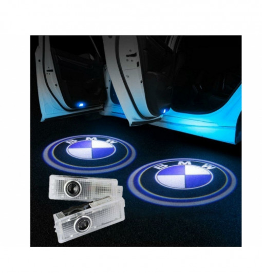 Set 2 lampi cu logo bmw pentru usa
