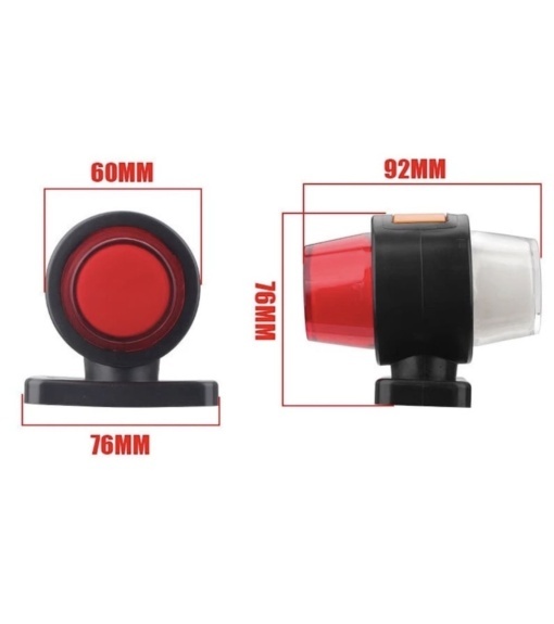 Set 2 lampi de semnalizare, Neon effect, 12V-24V cu trei fete luminoase - Img 3