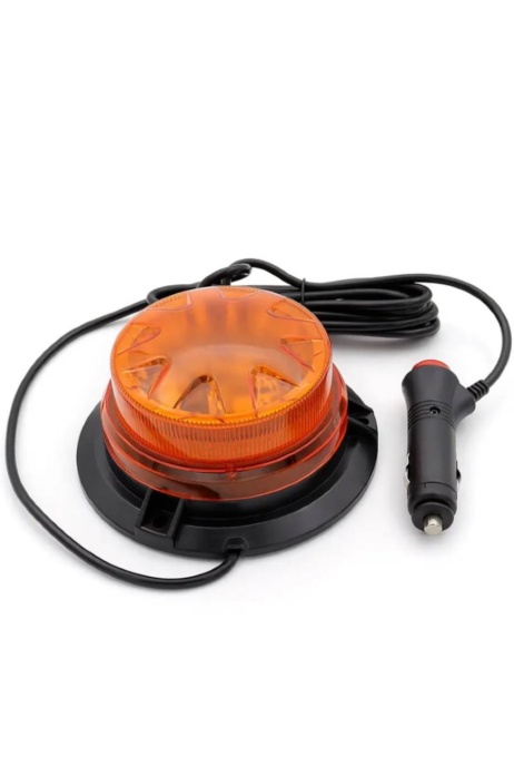 Girofar led cu mufa bricheta, 12v-24v , efect rotatie 360•, talpa magnetica