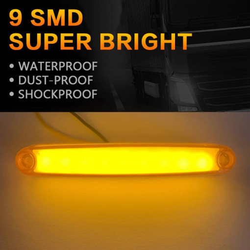 Lampa de gabarit cu neon lumina galbena, 12v-24v, 5+1 GRATIS - Img 2
