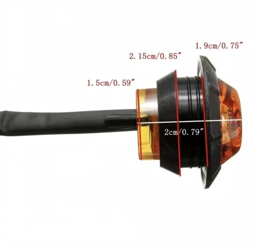 Lampa pentru bullbar/gabarit cu led 12v-24v, galben ( o fata luminaoasa) - Img 3