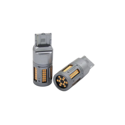 Set 2 becuri o faza T20 84SMD Canbus 12V-24V nonpolar lumina galbena - Img 2