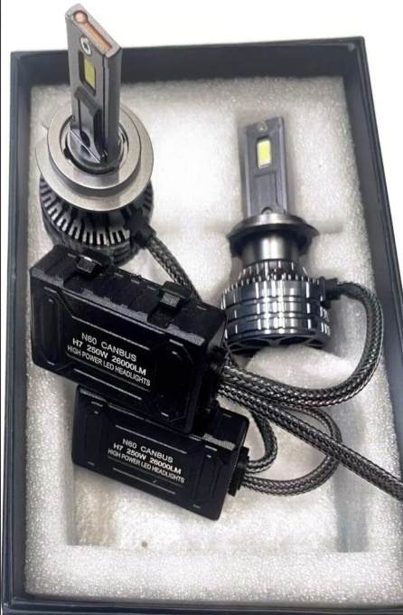 Set 2 leduri h7 lumina alb rece 6000k , 12v, 250w, 26.000lm, canbus + LEDURI POZITIE SAU NUMAR GRATIS - Img 2