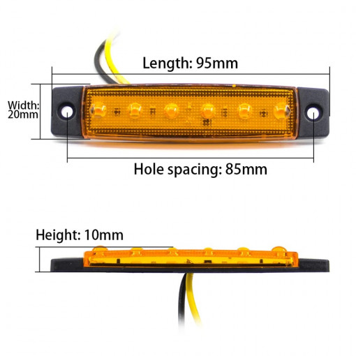 Set 4 lampi laterale LED 12-24V 3 culori disponibile, 5+1 GRATIS - Img 2