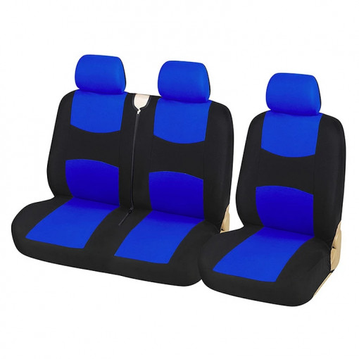 Huse universale pentru scaun 2+1, albastre pentru autoutilitara