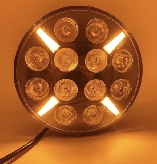Proiector led 7 inch, universal tip SPIDER , 12V - 24V, cu lumină DRL alb-galben, - Img 2