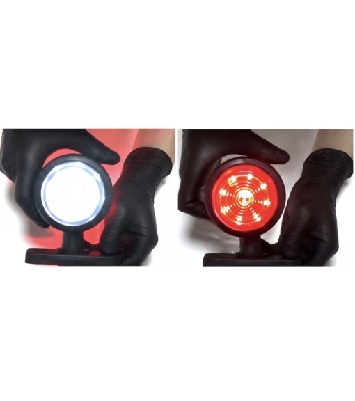 Set 2 lampi LED de semnalizare 12V-24V galben-alb, geam fumuriu - Img 2