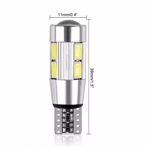 set 2 Leduri T10 w5w lupa, canbus 12v non polar 6000k - Img 3