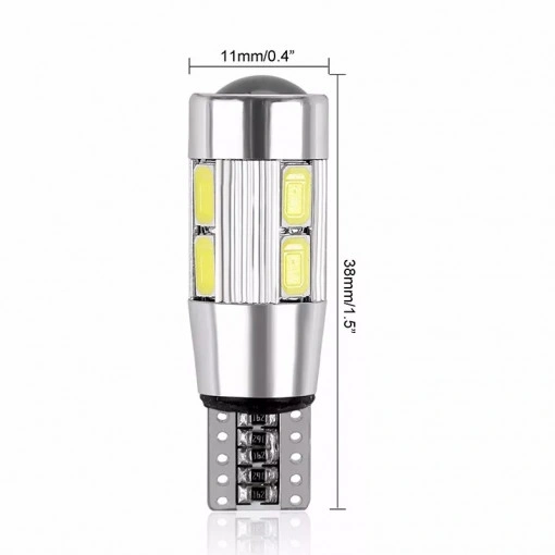 set 2 Leduri T10 w5w lupa, canbus 12v non polar 6000k - Img 3