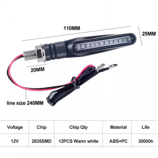 Set 2 semnalizari dinamice 12v moto- atv - Img 2