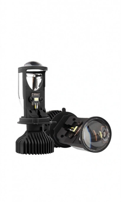 Set de 2 becuri led H4 cu lupa si canbus, 12v, alb 6000k, + LEDURI POZITIE SAU NUMAR GRATIS - Img 2
