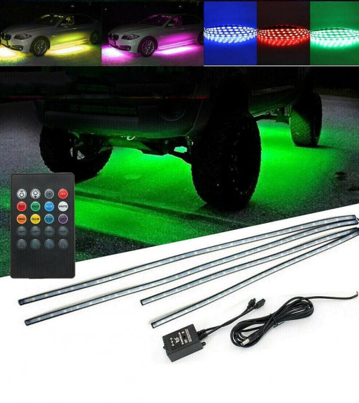 Kit Banda Led Smd Sub Masina Cu Telecomanda, underglow - Img 3