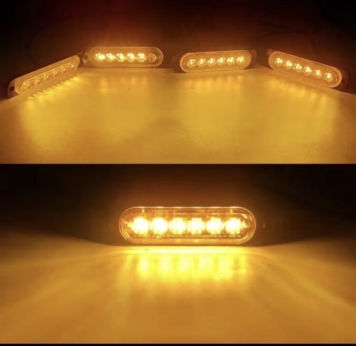 Lampa gabarit cu flash(fir separat) 12v-24v , lumina galbena, 5+1 GRATIS - Img 2