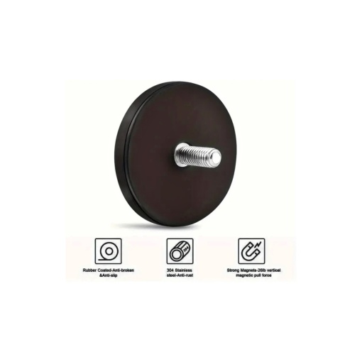 Magnet M6 cu tija si filet exterior Ø 66mm  - Img 2