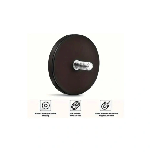 Magnet M6 cu tija si filet exterior Ø 66mm - Img 2