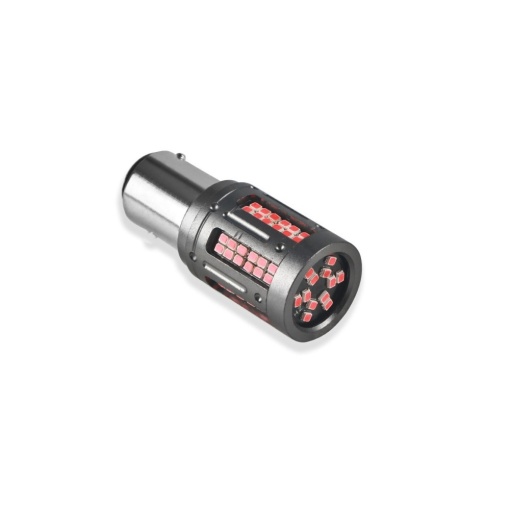 Set 2 becuri o faza py21w BAy15S 84SMD Canbus 12V-24V nonpolar Lumina rosie - Img 2