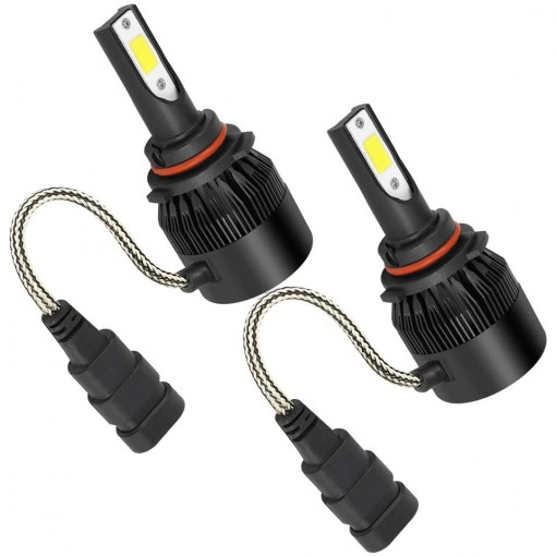 SET 2 LEDURI black edition CU VENTILATOR, 60W, 7400LM 12-24v ALB 6000K COMPATIBIL h11