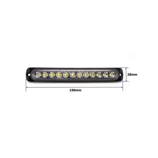 Lampa 12 LED profesionala stroboscopica lumina portocalie 12LED 12V-24V - Img 2