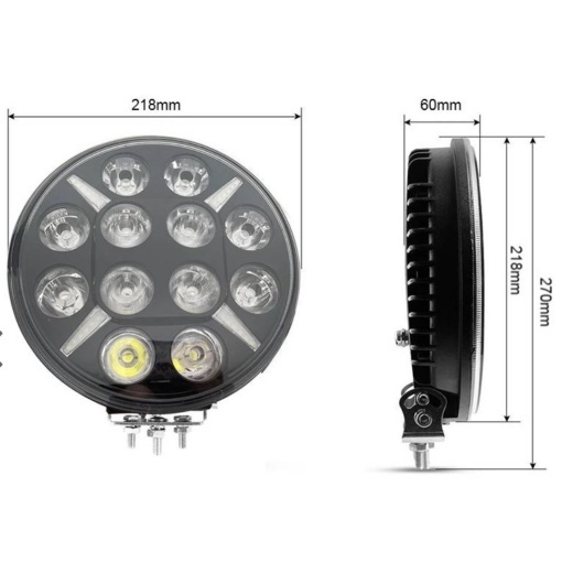 Proiector led 10 inch, universal tip SPIDER , 12V - 24V, cu lumină DRL alb-galben, - Img 3