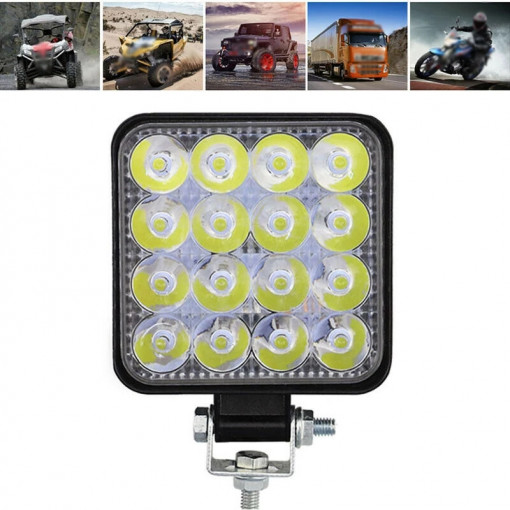 proiector led 48w cu 16 led 12v-24v alb 6000k - Img 2