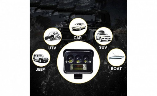 proiector led 78w , 12v- 24v , black edition , lumina alba 6000k