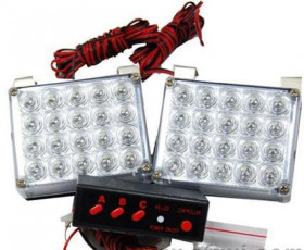 Kit 2x lampi led stroboscopice lumina portocalie 12v