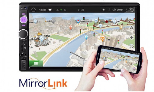 Mp5 player cu touch screen , mirrorlink, usb, bluetooth și telecomanda , carcasa 2din - Img 2