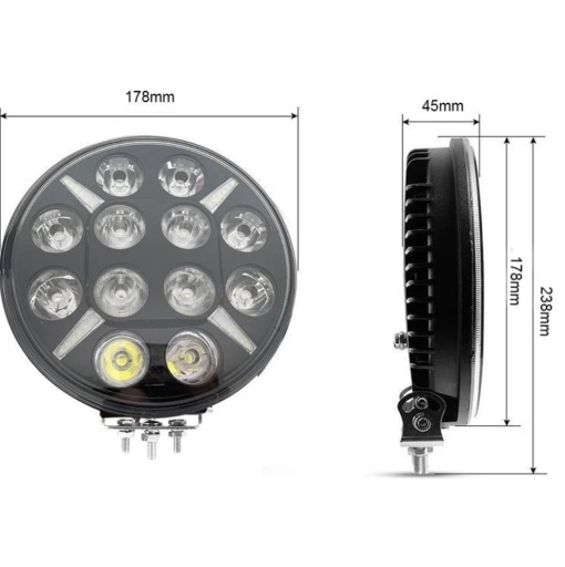 Proiector led 7 inch, universal tip SPIDER , 12V - 24V, cu lumină DRL alb-galben, - Img 3