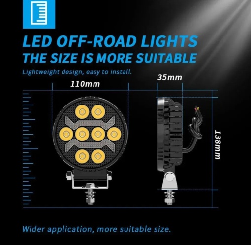 Proiector led cu lumina de zi galbena , 125w , 12v-24v - Img 2