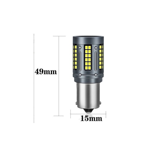 Set 2 becuri o faza p21w BA15S 84SMD Canbus 12V-24V nonpolar Lumina alba - Img 2