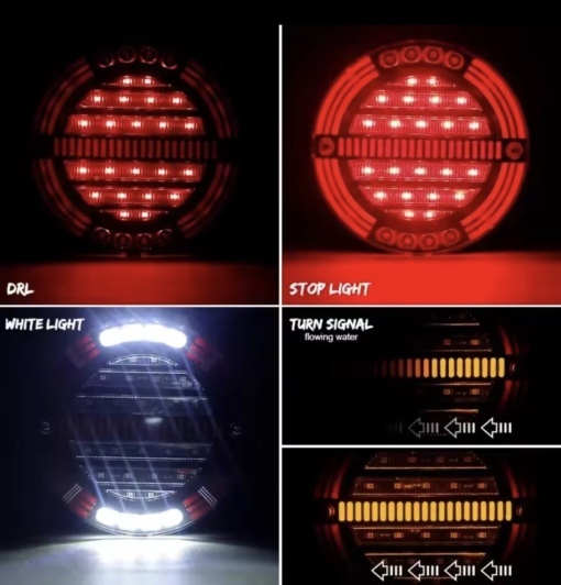 Set 2 lampi rotunde cu contur neon, semnal dinamic, 12v-24v - Img 2