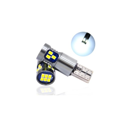 set 2 leduri t10 w5w, 18 led ,canbus, 12v, alb sau galben - Img 2